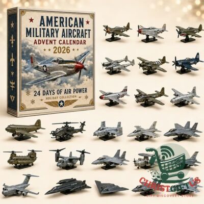 American Military Aircraft 2026 Advent Calendar - box front and miniature aircraft collection