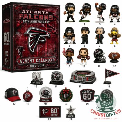 Atlanta Falcons 60th Anniversary Advent Calendar - entire collection of 24 numbered items displayed