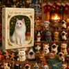 Cat Christmas Advent Calendar - full display with festive background