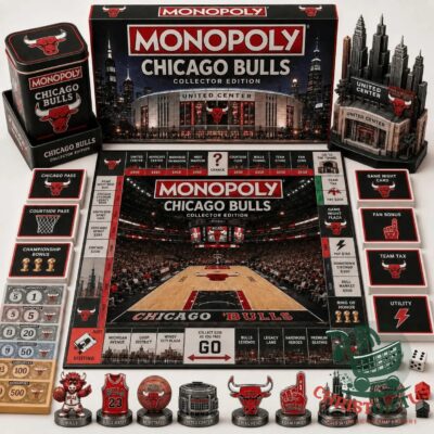 Chicago Bulls 2026 Monopoly Board Game - full set with box, board, and all game components