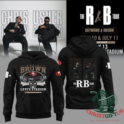 Chris Brown and Usher The R&B Tour 2026 Levi's Stadium Hoodie - front and back views