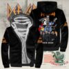 Def Leppard Tour 2026 Signed Fleece Hoodie - front open and back view