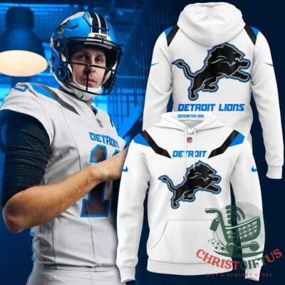 Detroit Lions Rivalries DEFEND THE DEN 2026 Hoodie - front and back display