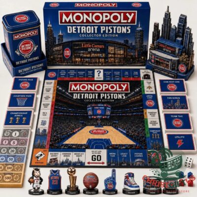 Detroit Pistons Collector Edition Monopoly board game set with tin and pieces