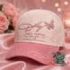 Dolly Parton Forever In Our Hearts 1946-2026 Cap - full front view on pink satin