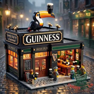 Guinness Irish Pub EST 1769 Building Blocks Set - full exterior view