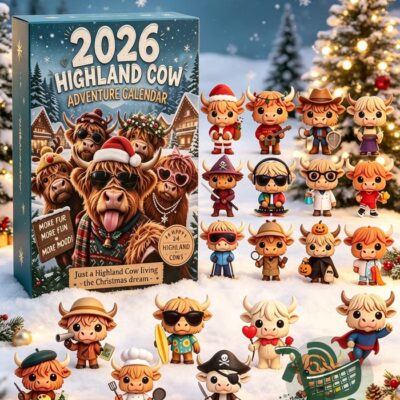 Highland Cow 2026 Advent Calendar Blind Box - full set with calendar and figures