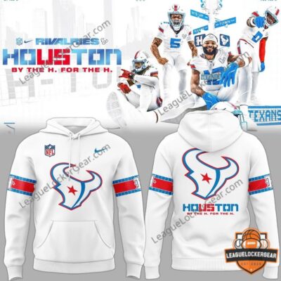 Houston Texans Rivalries Houston By the H. for the H. Hoodie - front and back views