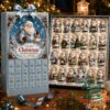 Icy Santa Claus Christmas Countdown Advent Calendar - full view open and closed with festive decor