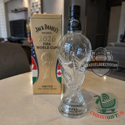Jack Daniel's 2026 FIFA World Cup Whiskey Bottle - full view with gold presentation box