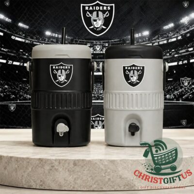 Las Vegas Raiders 2026 Mini Cooler Cup - two color options shown front-facing