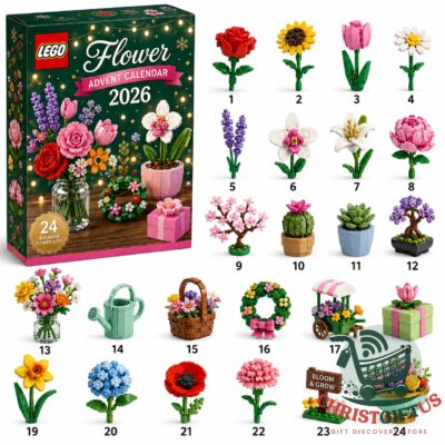 LEGO Flower 2026 Advent Calendar - full product view with all 24 flower builds