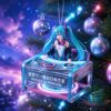 Miku 20th Anniversary Christmas Ornament - full ornament hanging on tree