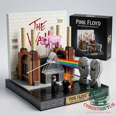 Pink Floyd The Wall 60th Anniversary Building Blocks Set - full diorama with packaging