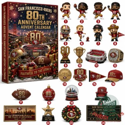 San Francisco 49ers 80th Anniversary Advent Calendar - full range of collectible items