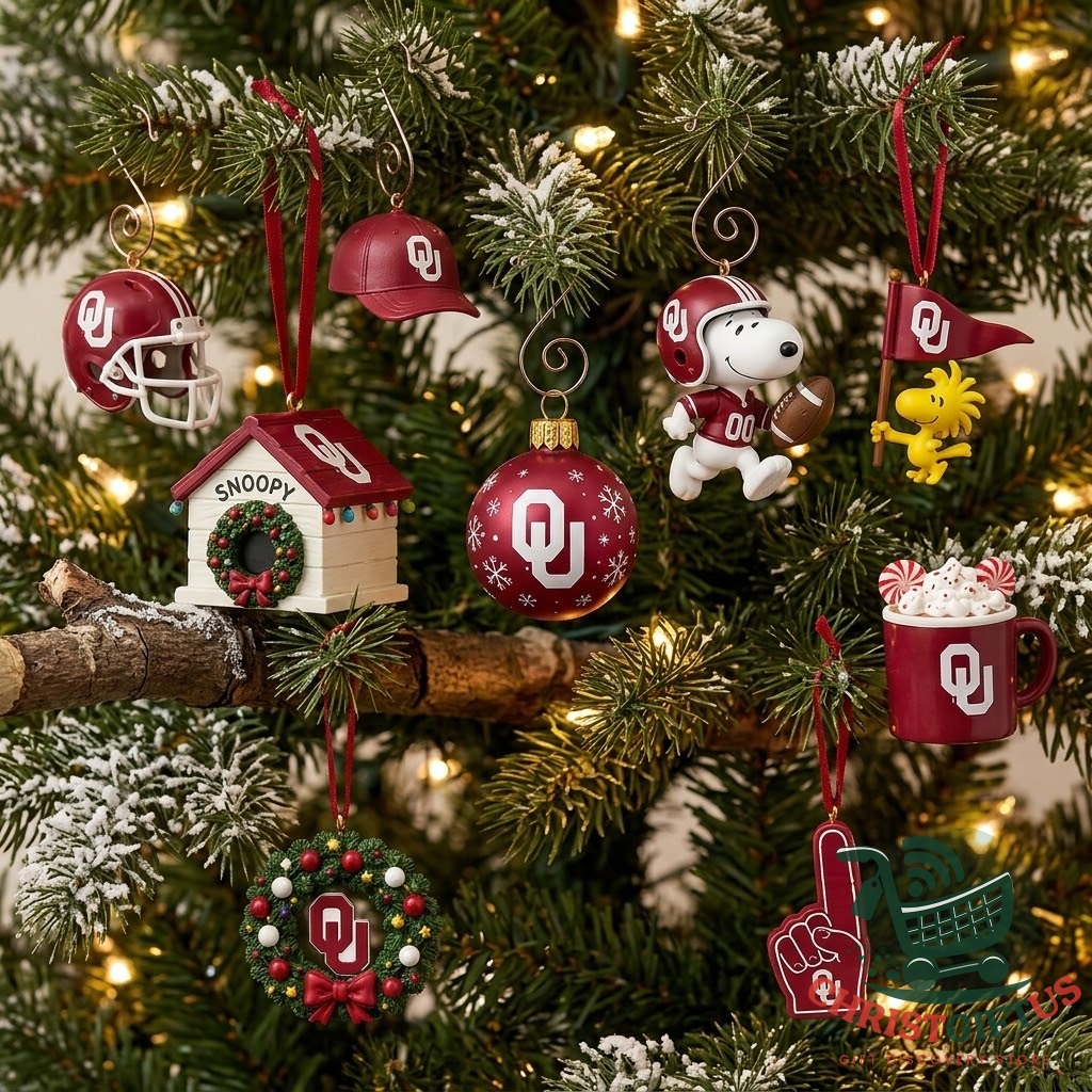 Snoopy Oklahoma Sooners Advent Calendar 2026 - figurines of Snoopy and Peanuts characters
