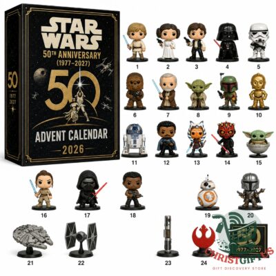 Star Wars 50th Anniversary 2026 Advent Calendar - full collection displayed
