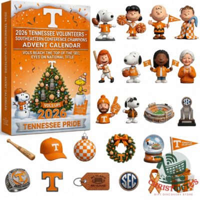 Tennessee Volunteers Snoopy Advent Calendar 2026 - full product display