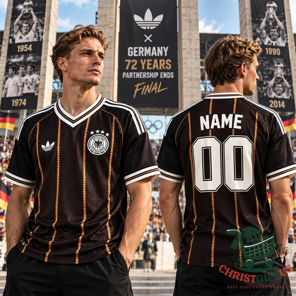 Adidas x Germany 72 Years Partnership Ends Final Football Jersey - front crest and striped details