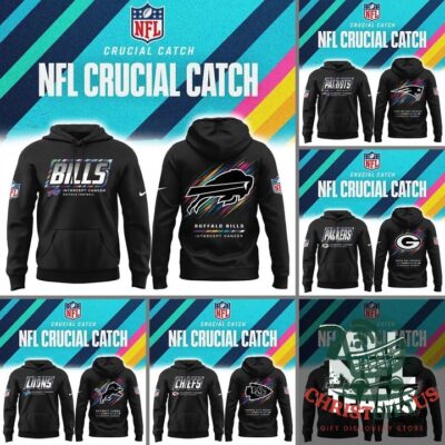 All Team NFL Crucial Catch Hoodie - Buffalo Bills front and back views