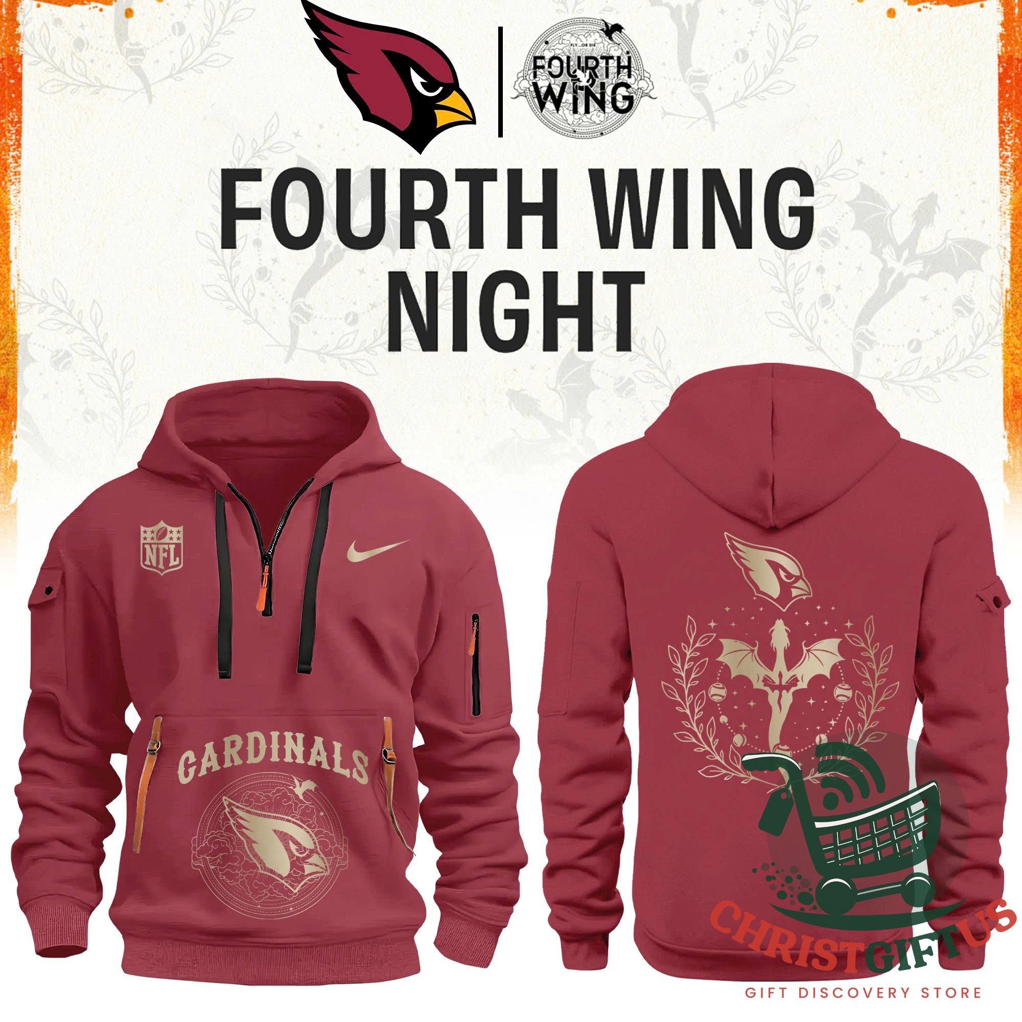 All Team NFL x Fourth Wing Night 2026 Hoodie – Green Jets front and back All Team NFL x Fourth Wing Night 2026 Hoodie - green Jets front and back hoodie views
