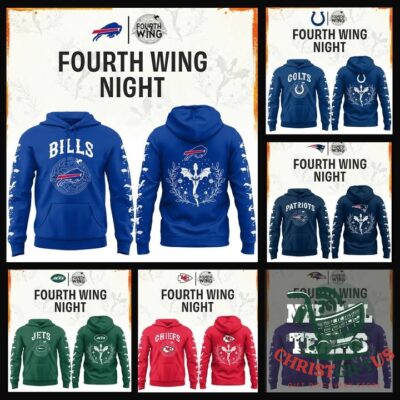 All Team NFL x Fourth Wing Night 2026 Hoodie - front view featuring Buffalo Bills graphics