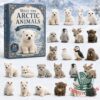 Arctic Animals advent calendar - front cover beside illustrated arctic animal figures