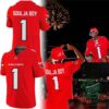 Atlanta Falcons Soulja Boy Football Jersey - front and back jersey views with number one