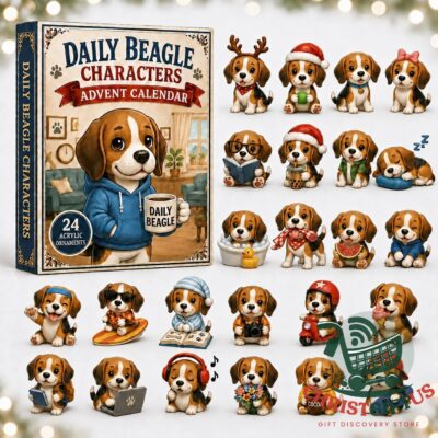 Beagle Daily Characters Advent Calendar 2026 - boxed calendar with illustrated beagle characters