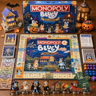 Bluey Halloween 2026 Collector Edition Board Game - complete game set with box, board, cards, money, tokens