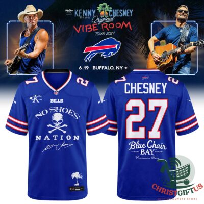 Buffalo Bills Kenny Chesney Original Vibe Room Tour 2027 Jersey - front and back views
