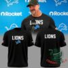 Detroit Lions Coach Dan Campbell 2026 T-Shirt - front and back views with coach wearing matching shirt