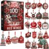 Detroit Red Wings 100th Anniversary 2026 Advent Calendar - box with displayed hockey ornaments