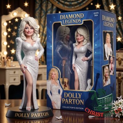 Dolly Parton Diamond Legends Collector's Edition Vinyl Figure - front view beside packaging