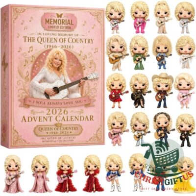 Dolly Parton In Loving Memory Queen of Country 2026 Advent Calendar - front box with character figures