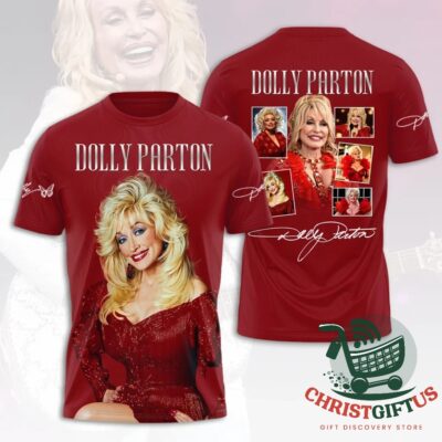Dolly Parton In Our Memory 3D T-Shirt - front and back views with portrait graphics