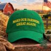 Donald Trump Make Our Farmers Great Again Cap - front view showing yellow embroidered slogan