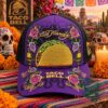 Ed Hardy Taco Bell 2026 Distressed Cap - front view showing embroidered taco and floral graphics