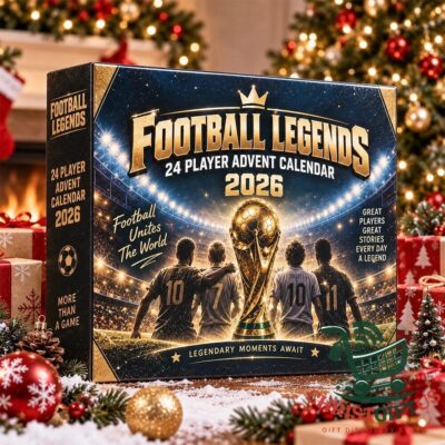 Football Legends 2026 24 Player Advent Calendar - front box view with trophy and players