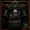 Frankenstein The Monster Halloween 2026 V-Neck Jersey - front view with central monster portrait