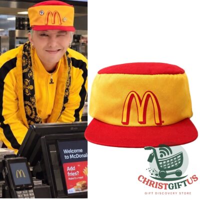 G-Dragon McDonald's Employee Cap - front view with Golden Arches logo