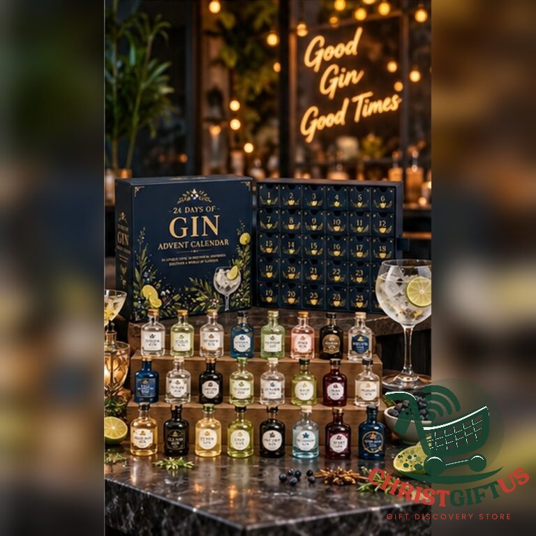 Gin 24 Days of Gin Advent Calendar 2026 - close view of assorted miniature gin bottles