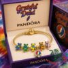 Grateful Dead Dancing Bears and Lightning Skull Charm Bracelet Set - front view in presentation box
