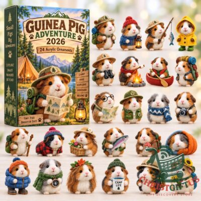 Guinea Pig Adventure 2026 Advent Calendar - front box with camping guinea pig illustrations