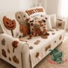 Halloween 2026 Trick or Treat Stitched Scarecrow Tufted Sofa Cover Pillow Set - full sofa view