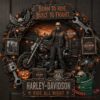 Harley-Davidson Halloween decorative wreath - front view with skull biker and motorcycle design