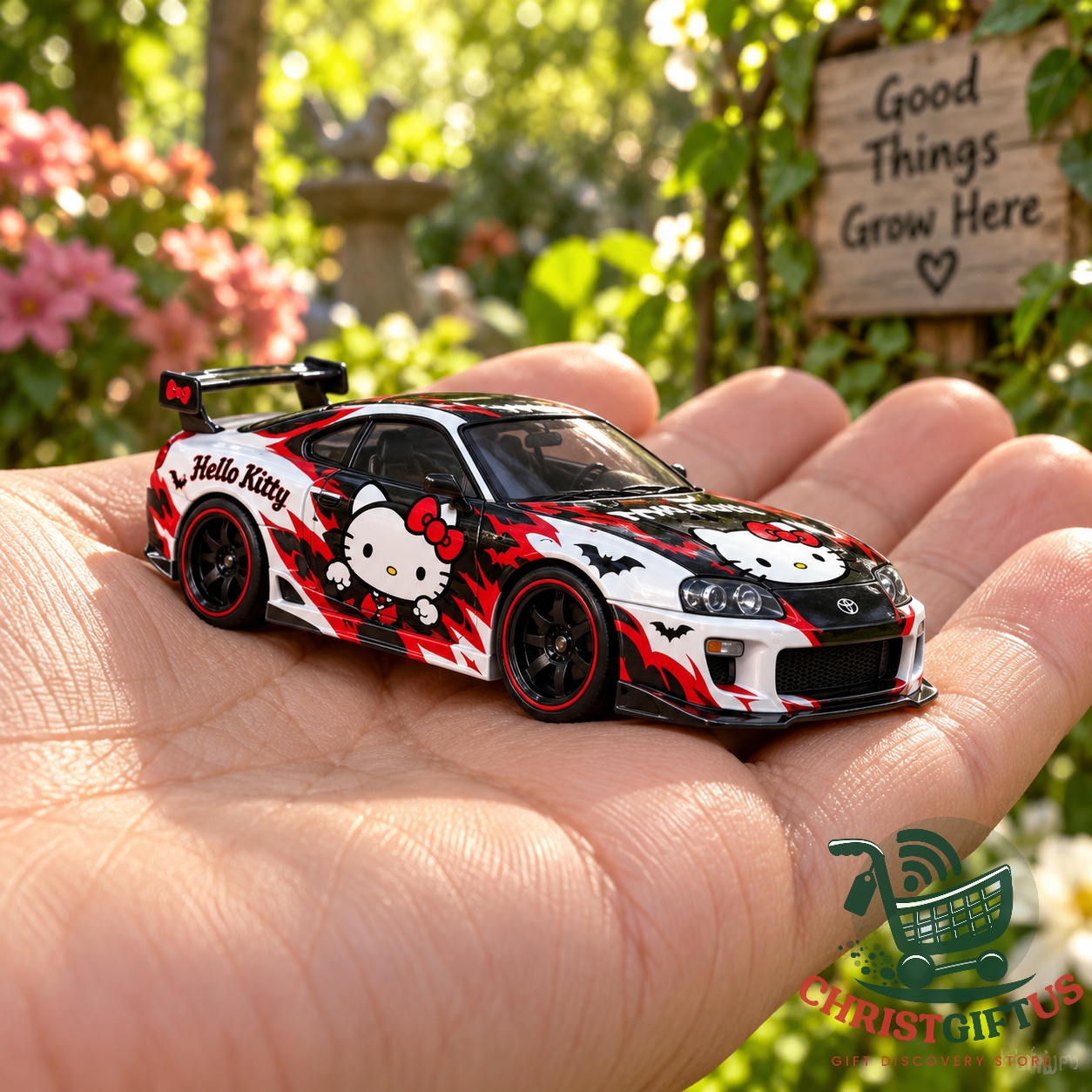 Hello Kitty '94 Toyota Supra A80 Monster Series Diecast Car - photo 2
