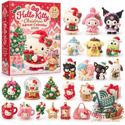 Hello Kitty Christmas 2026 Advent Calendar - front box with festive character collection