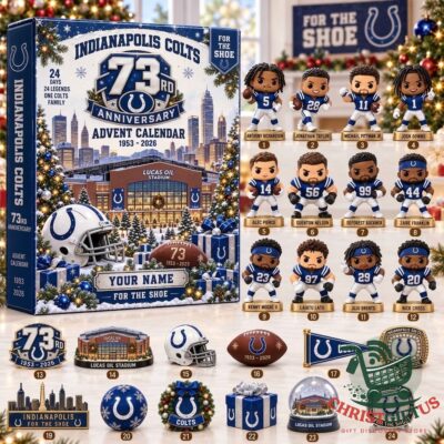 Indianapolis Colts 73rd Anniversary 2026 Advent Calendar - front view with collectible figures