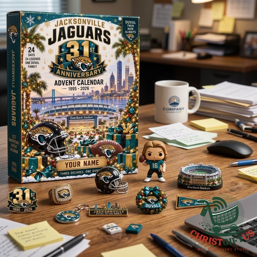 Jaguars acrylic ornaments beside the calendar box